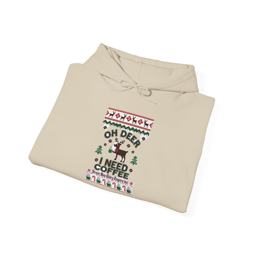Oh Deer I Need Coffee Ugly Christmas Sweater Hoodie
