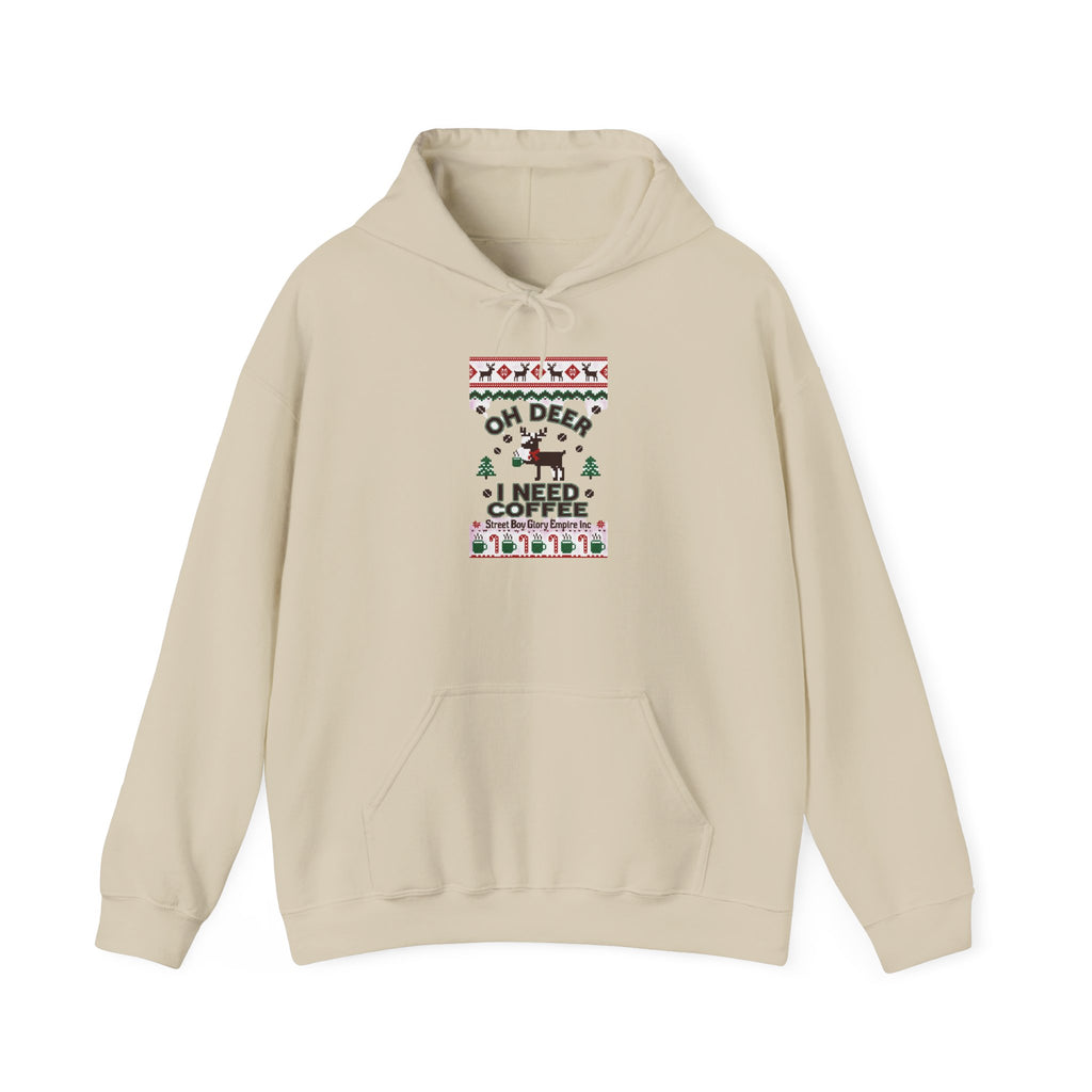 Oh Deer I Need Coffee Ugly Christmas Sweater Hoodie