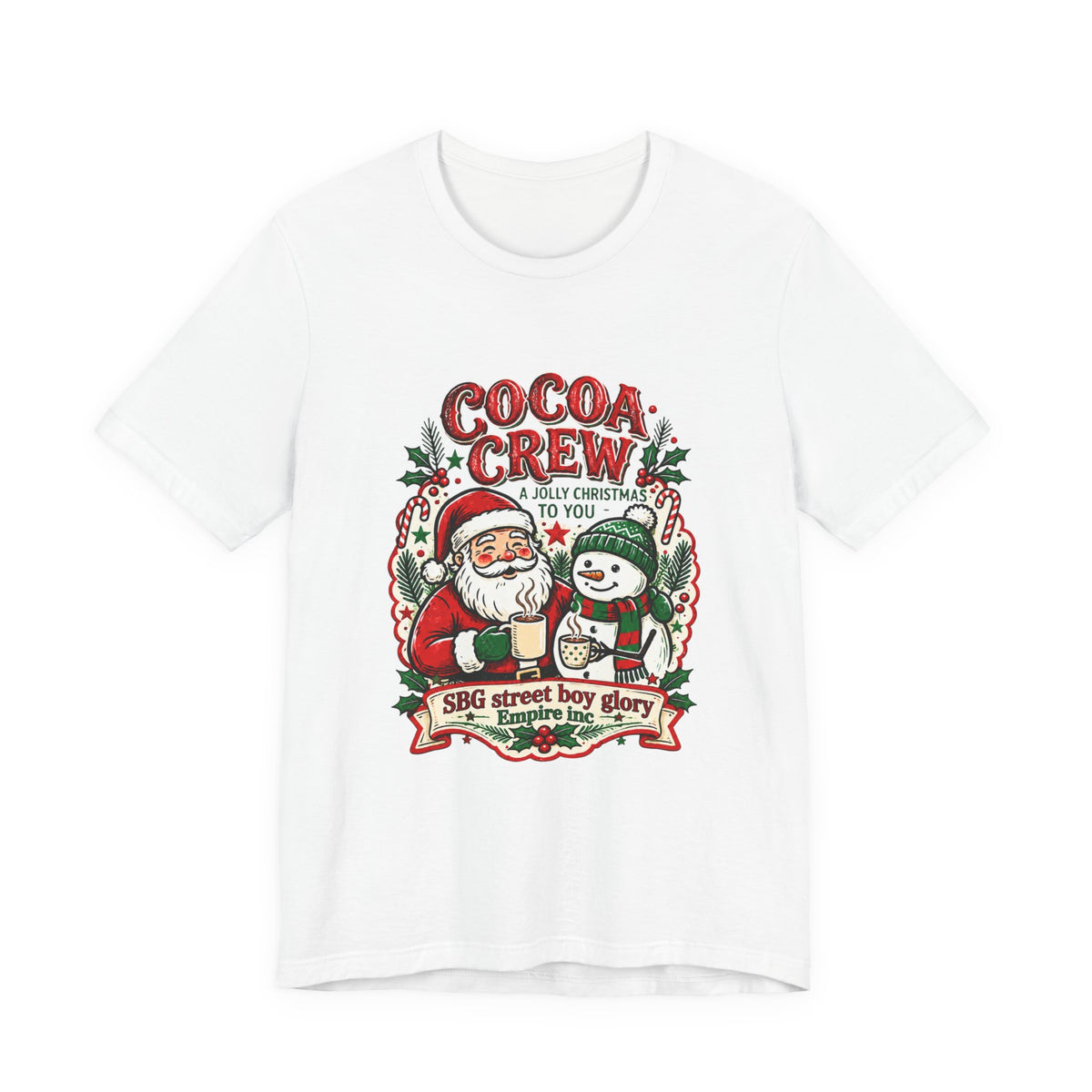 Cocoa Crew Santa & Snowman Christmas T-Shirt