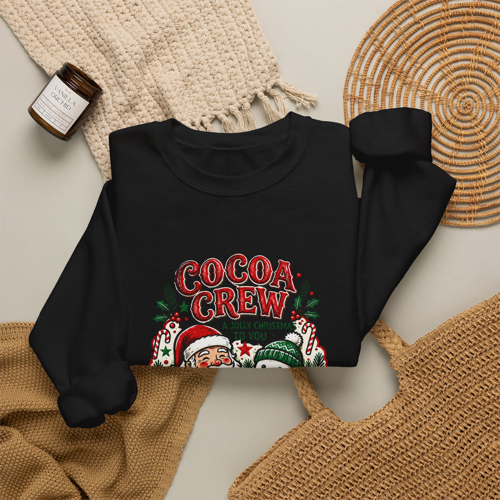 Cocoa Crew Christmas Sweatshirt | Vintage Santa Holiday Crewneck