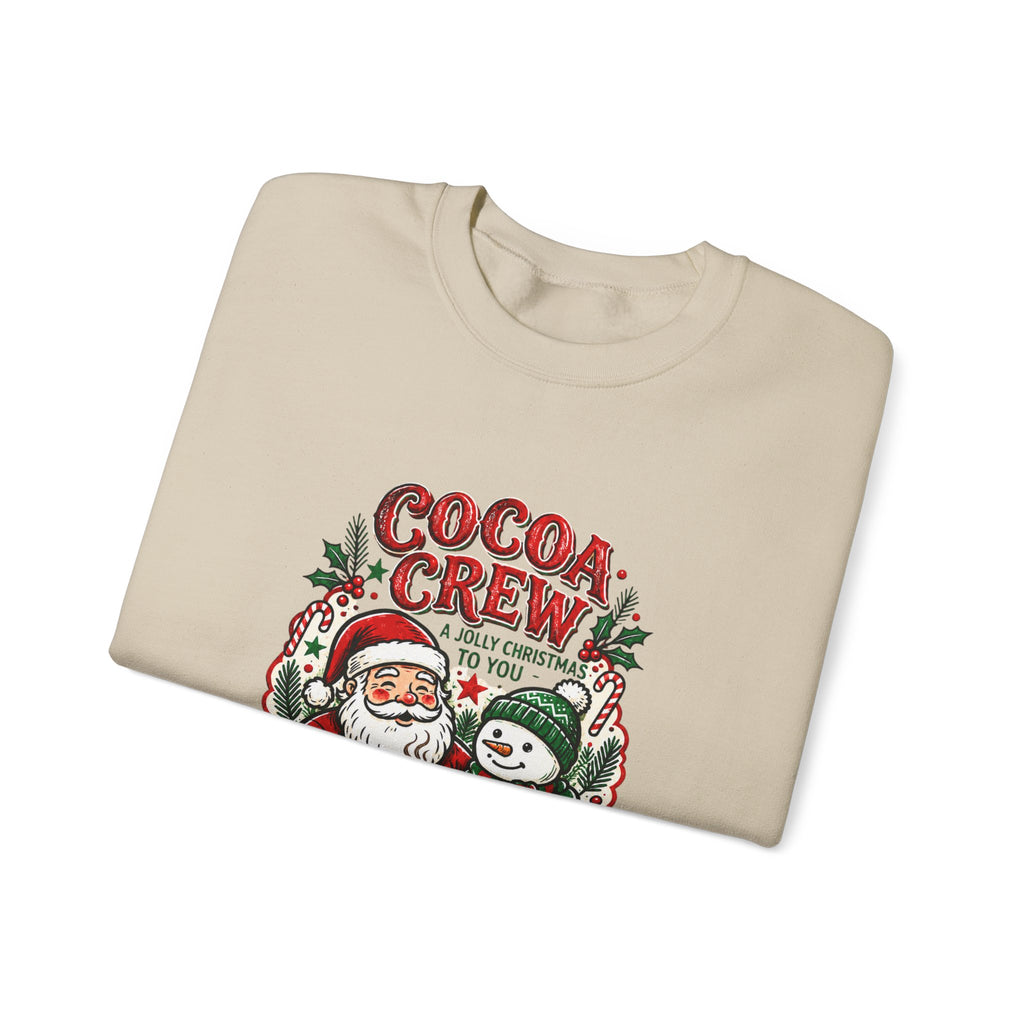Cocoa Crew Christmas Sweatshirt | Vintage Santa Holiday Crewneck